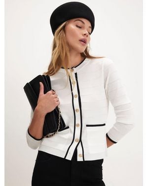 River Island Button Front Military Cardigan - Natural