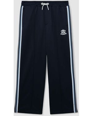Reiss Lawson Monogram Tape-Detail Relaxed Sweatpants - Blue