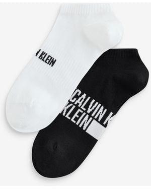 Calvin Klein Logo Stripe Socks 2 Pack - Black