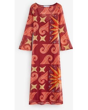Never Fully Dressed Petite Dolce Vita Mesh Dress - Red