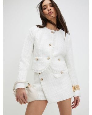 River Island Boucle Trophy Jacket - White
