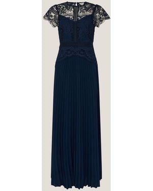Monsoon Monica Lace Midi Bridesmaid Dress - Blue