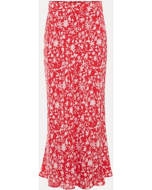 Phase Eight Floral Midi Skirt - Red