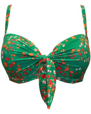 Pour Moi Ditsy Padded Rosa Cove Bikini Top - Green