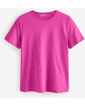 Next The Everyday Crew Neck Cotton Rich Short Sleeve T-Shirt - Pink