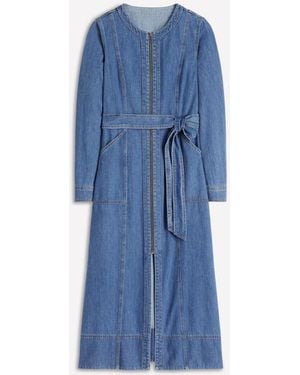 Boden Zip Denim Straight Dress - Blue