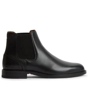 Tommy Hilfiger Leather Rubberised Flag Chelsea Boots - Black