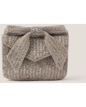 Monsoon Bella Beaded Bow Bag - Natural