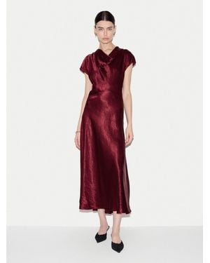 Jigsaw Strukturiertes Kleid Mit Wasserfallausschnitt - Rot