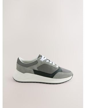 Next Smart Casual Lace Up Sneakers - Gray
