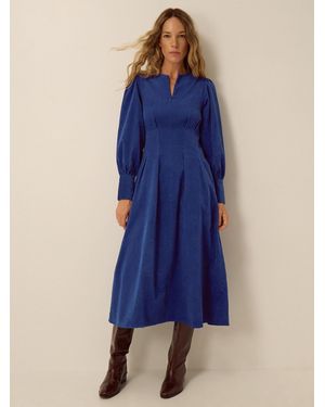 Monsoon Morgan Corduroy Midi Dress - Blue