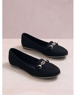 Lipsy Standard Fit Faux Suede Snaffle Workwear Loafers - Black