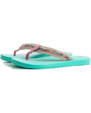 Weird Fish Adila Braided Flip Flops - Green