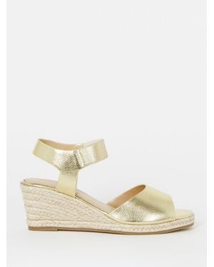 JD Williams Stretch Two Part Espadrille Wedge Sandals - Natural