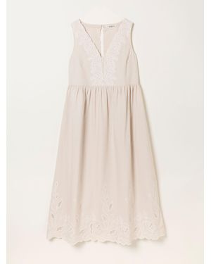 FatFace Fatface Analisa Embroidered Midi Dress - Natural