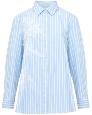French Connection Cambria Cott Embroidered Shirt - Blue
