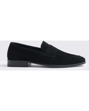 Moss Leather Relaxed Loafers - Schwarz