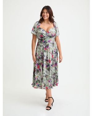 Scarlett & Jo Liz Multi Bolero Wrap Bodice Midi Dress - White