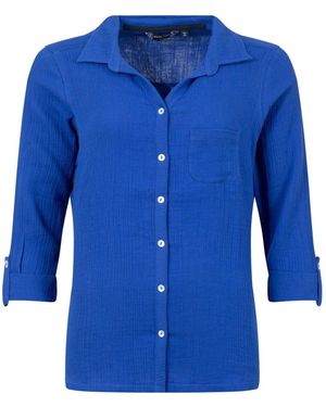 Weird Fish Suria Double Cloth Shirt - Blue