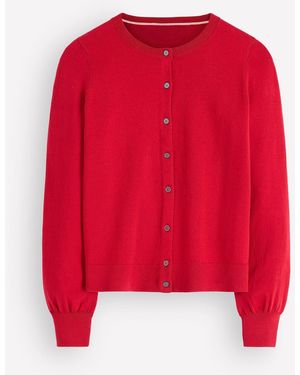 Boden Camilla Cotton Crew Cardigan - Red