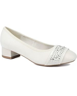 Pavers Wide Fit Slip-On Court Shoes - White