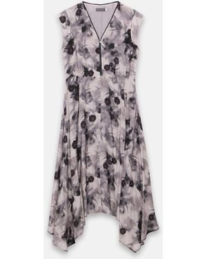 Mint Velvet Abstract Print Midi Dress - White