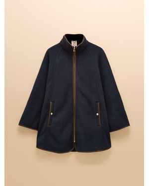Joules Heritage Longline Polar Fleece Longline Cape - Blue