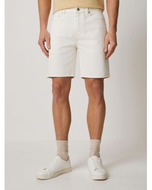 Lacoste Straight Leg Cotton Denim Bermuda Shorts - Weiß