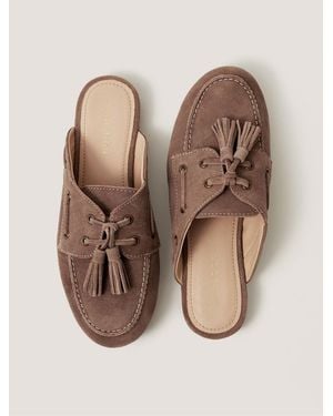 Monsoon Iris Suede Slip On Loafers - Natural
