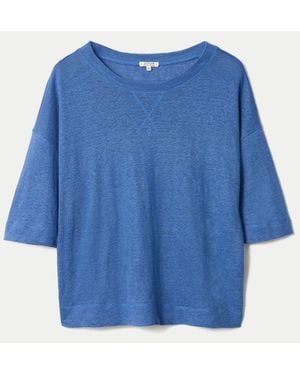 Jigsaw Linen Boxy T-Shirt - Blue
