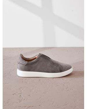 Next Signature Premium Leather Laceless Slip-On Sneakers - Gray