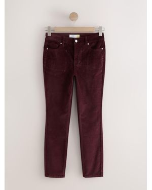 Next Burgundy Slim Velvet Cord Jeans - Purple