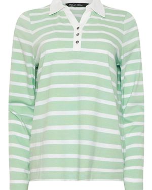 M Com Striped Polo Shirt - Green