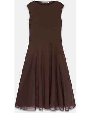 Mint Velvet Sleeveless Midi Dress - Brown