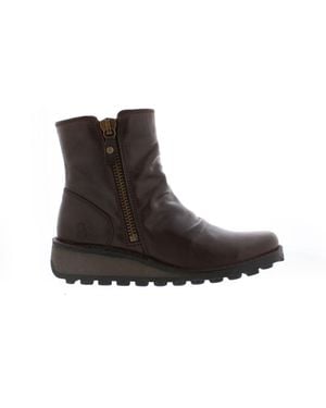 Fly London Dark Ankle Boots - Brown