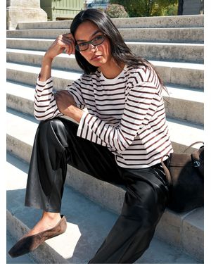 Ro & Zo Long-Sleeved Cotton T-Shirt - Brown