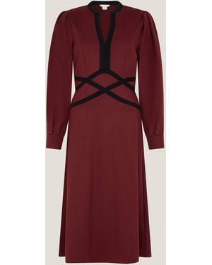 Monsoon Julia Jersey Midi Dress - Red