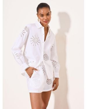 Lipsy Broderie Shirt - White