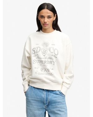 Superdry Vintage Workwear Crew Neck Sweatshirt - White
