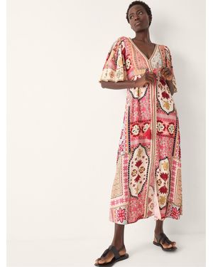 embroidered dress monsoon Triss Embroidered Peacock Dress in Recycled Polyester Black