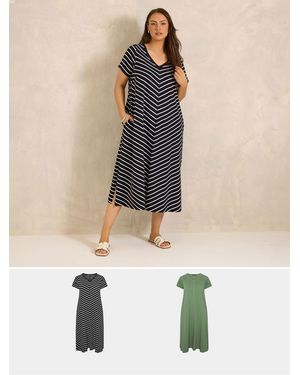 Evans Jersey Dresses 2 Pack - Natural