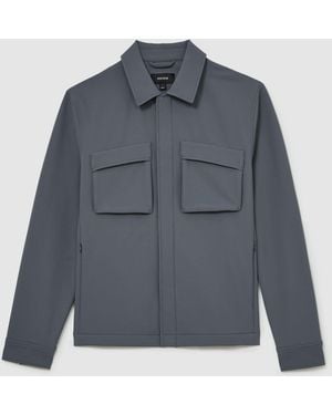 Reiss Divide Technical Twin-Pocket Overshirt - Blue