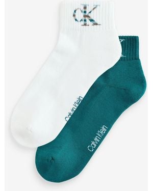 Calvin Klein Monogram Socks 2 Pack - Blue