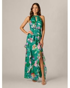 Adrianna Papell Printed Mermaid Dress - Green
