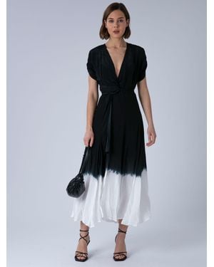 Religion Delight Wrap Dress With Full Skirt - White