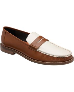 Frank Wright Leather Slip-On Penny Loafers - Brown