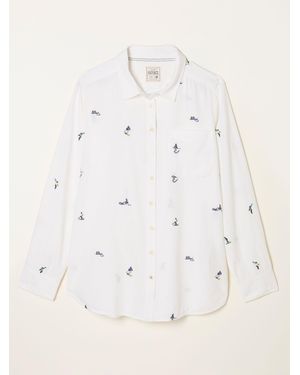 FatFace Fatface Olivia Embroidered Skiers Shirt - Natural