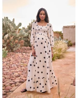 Seraphine Shirred Bodice Maternity Maxi Dress - Pink