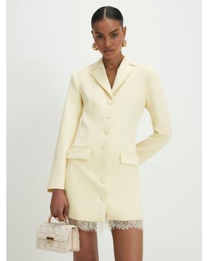 River Island Lace Trim Blazer Dress - Natural