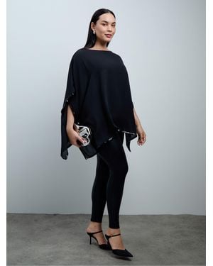 Live Unlimited Sequin Trim Overlay Blouse - Blue